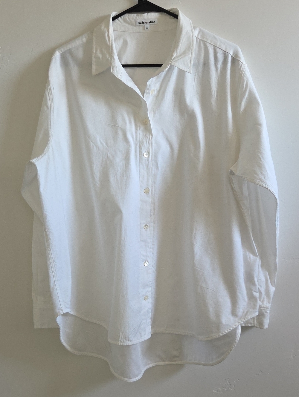 Reformations Womens Minimilist White Button-Up Shirt - Picture 2 of 6